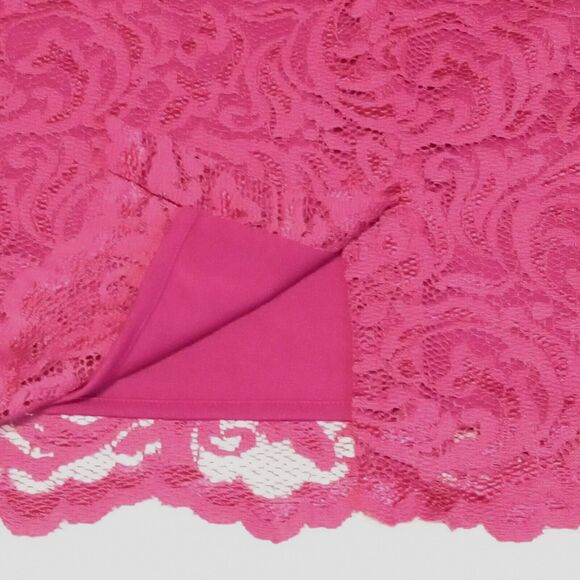 Garnet Hill Women's size 4 Raspberry Color Lace Pencil Skirt Wine Red - CUTE! - Picture 8 of 9